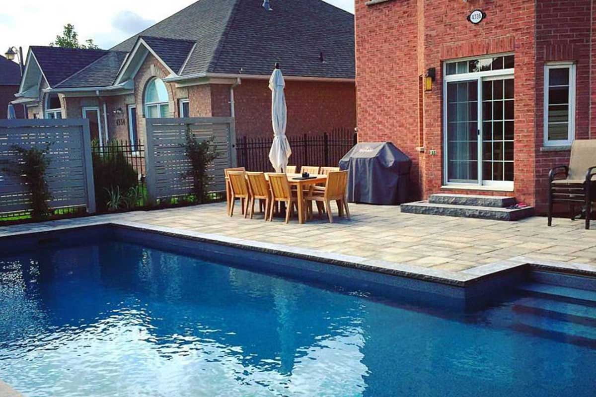 Backyard pool with patio